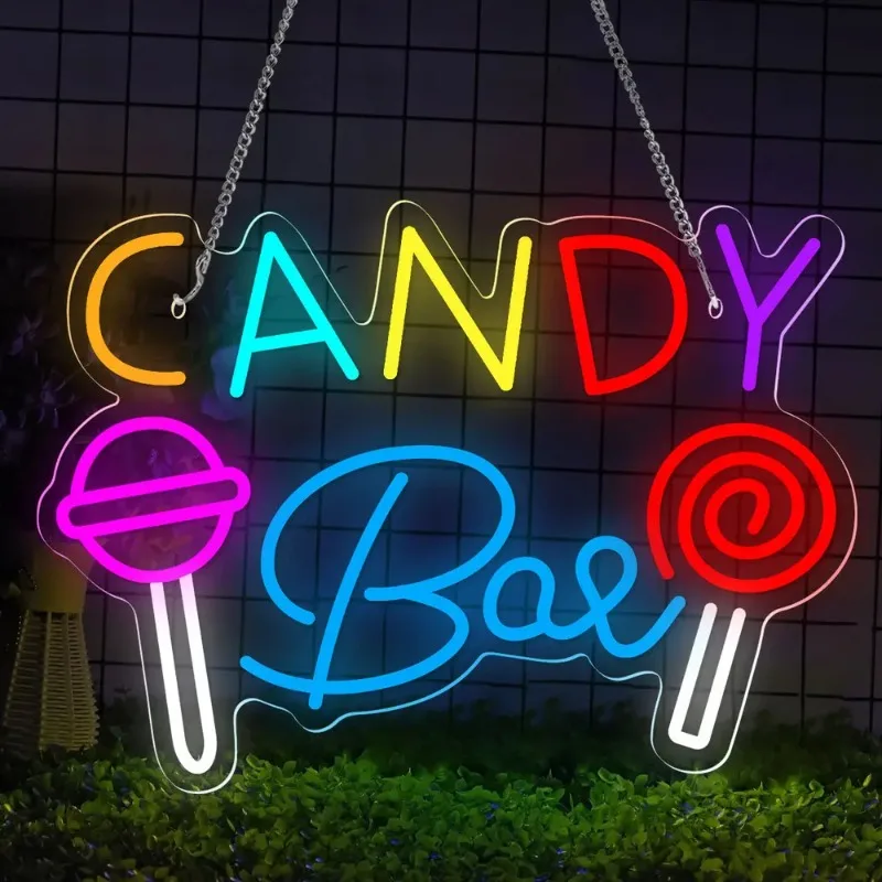 

Неоновая вывеска «Конфетная палочка», светодиодный настенный светильник «Леденец», красочный декор для кондитерской, спальни, вечеринки, магазина сладостей, идеальный подарок для детей