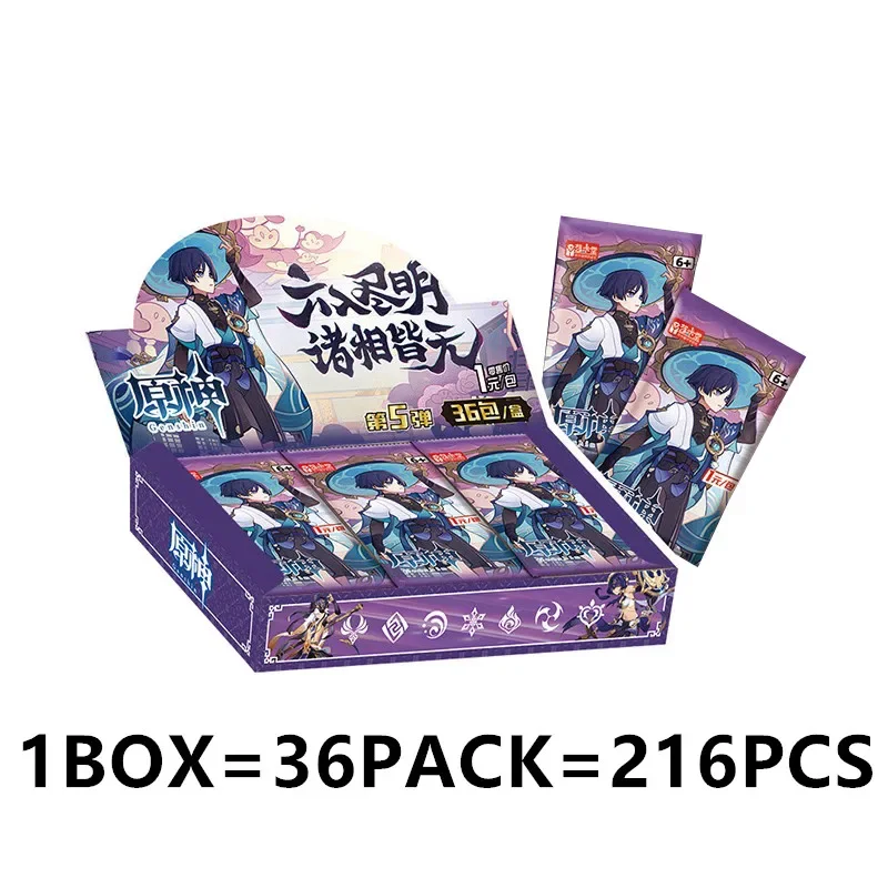 New Genshin Impact Cards Anime TCG Game Collection Pack Booster Box Rare SSR Surrounding Table Toys For Family Children Gift