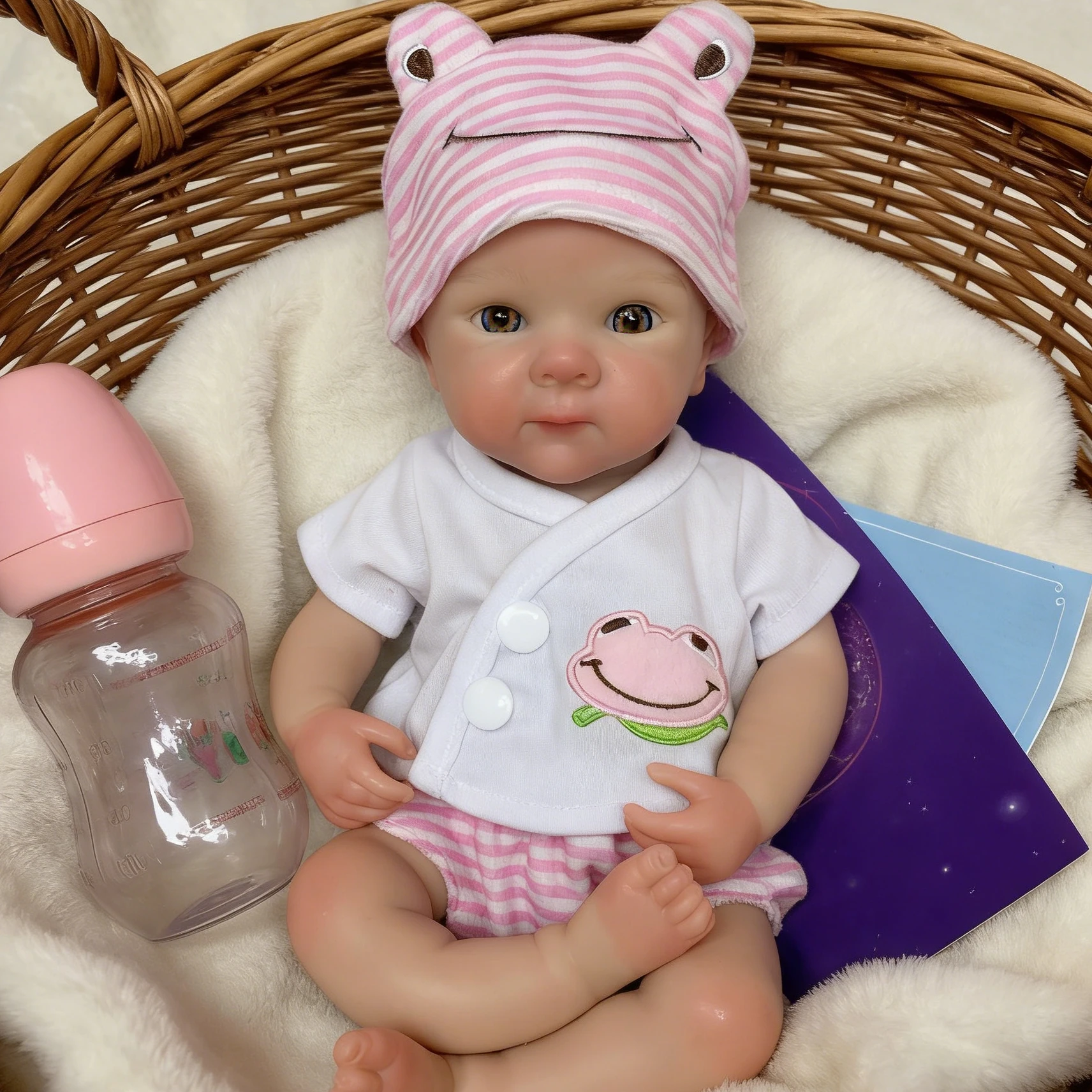 

Saskia 13 Inch Solid Silicone Handmade Girl Bebe Newborn Doll Can Open Mouth For Birthday Gifts