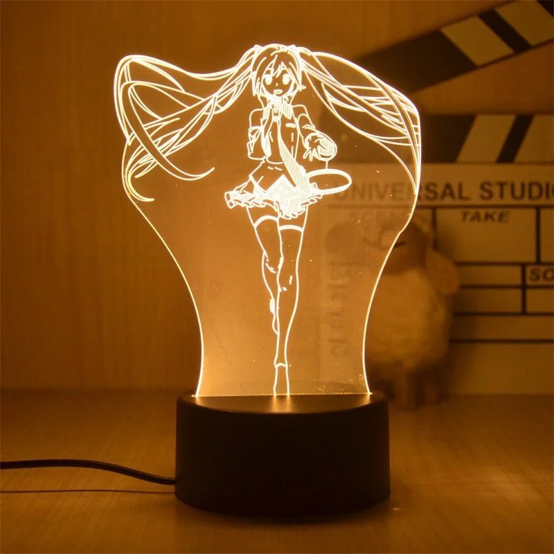 Hatsune Miku Night Light Cartoon LED Children\'s Bedroom Decoration Desktop Ornaments Kids Room Bedside Sleeping Lamp Gifts