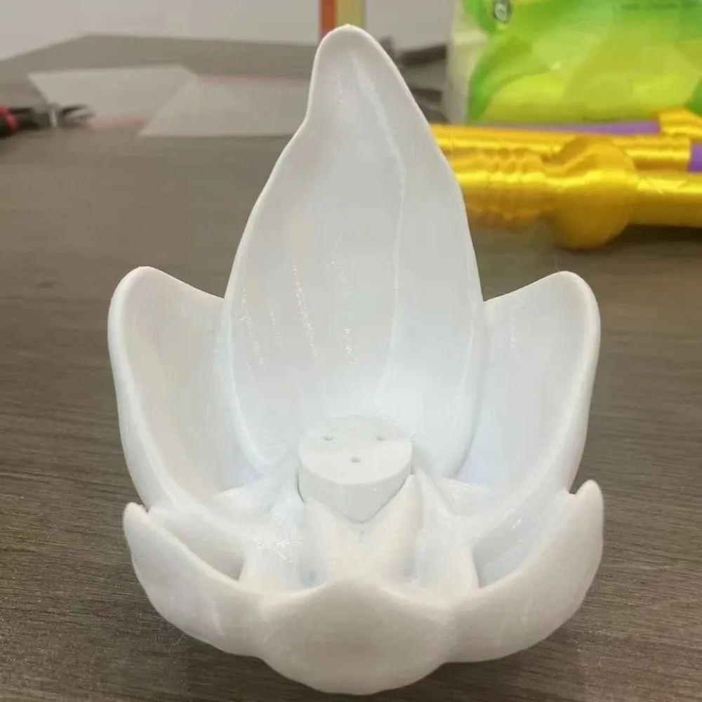 Zen Chinese Style Lotus Incense Burner 3D Printing Plastic Lotus Censer Holder 3 Hole Sleep Aid Lotus Tabletop Incense Base