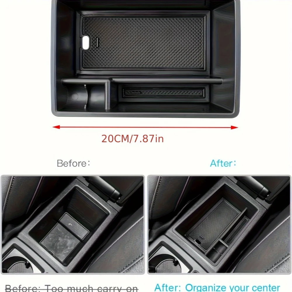 وحدة التحكم المركزية درج منظم لأودي Q3 2019-2024 صندوق تخزين مسند الذراع مع مقسم تصفيف السيارة قطع غيار السيارات الملحقات