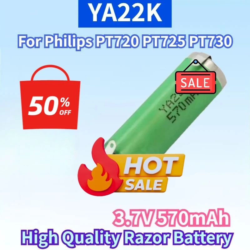 New YA22K 3.7V 570/680mAh Li-ion Rechargeable Battery for Philips PT720 PT725 PT730 PT735 PT737 AT750 High Quality Razor Battery