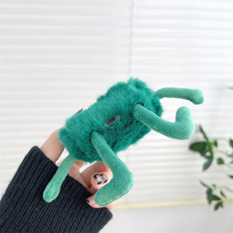 حافظة قطيفة على شكل ضفدع أخضر لأجهزة AirPods 4 Airpod 1 2 3 Pro Pro2 سماعات أذن بلوتوث صندوق شحن غطاء حماية لسماعات الأذن