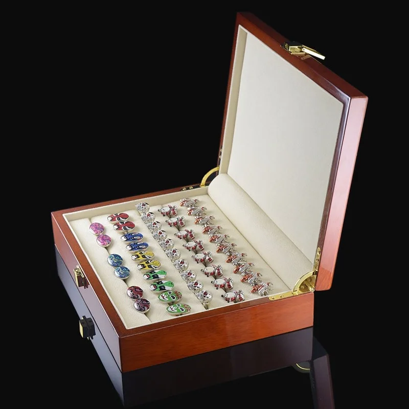 

Deluxe Piano Painted Wooden Cufflink Box Cufflink Ring Stud Earrings Display Box High Quality Jewelry Storage Box 24*5.5*18cm