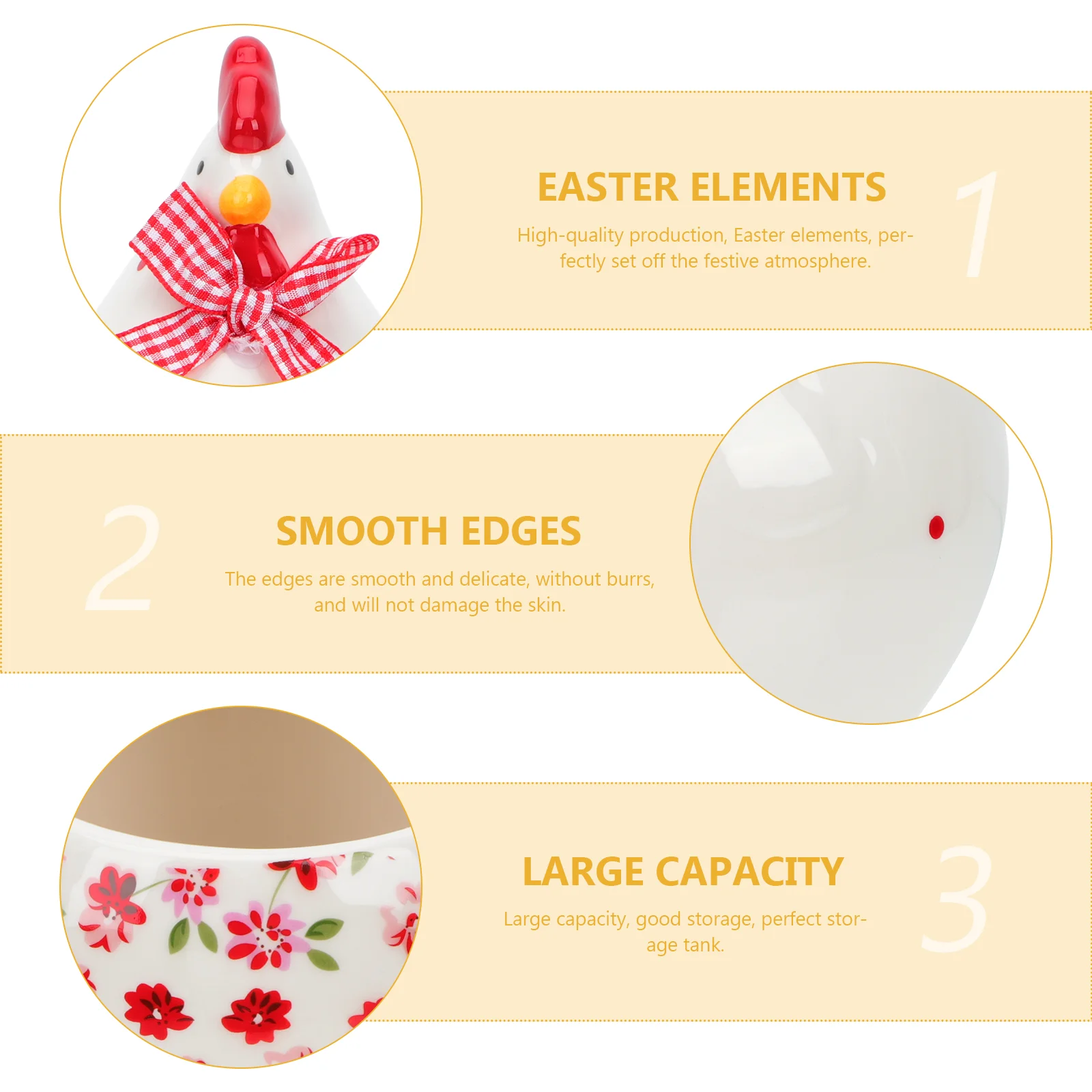 Cookie Jar Hen Storage Toddler Egg Holder for Fridge Easter Canister Ceramics Desktop Adornment