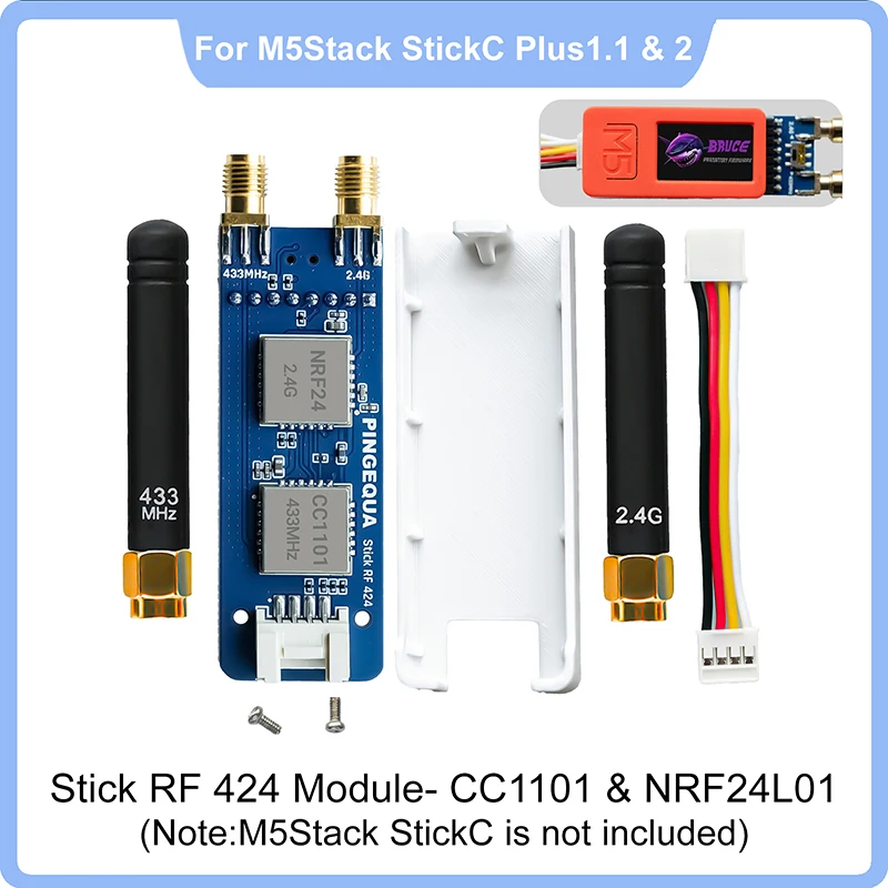 m5stack-stickc-plus2-rfモジュール用、cc1101-nrf24l01-デュアルチップ、高利得信号、ブルースファームウェア用に設計、pingequa