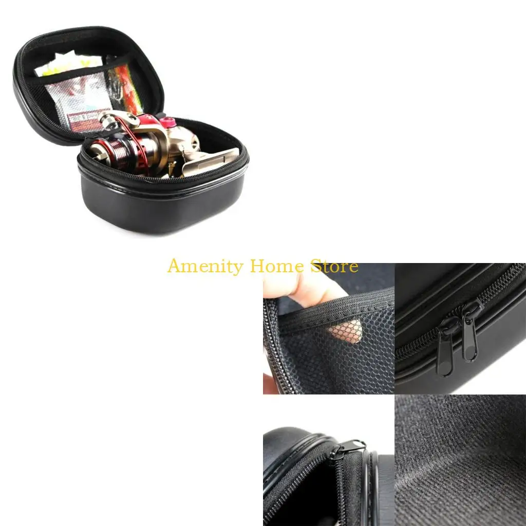 F26C Fishing Spinning Reel Bag PU Cover Case Fish Reel Bag Hard Shell Shockproof Waterproof Cover Case