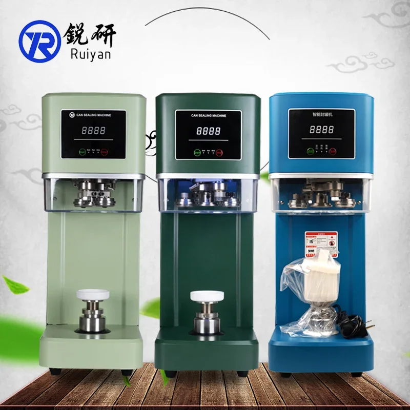 New arrive model full automatic can seamer with multi colors can sealing machine for beverage, popcorn cups OEM LOGO