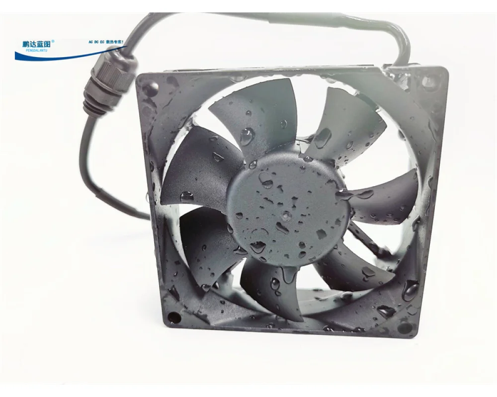 Ventilador de refrigeração impermeável, bola dupla, alto volume de ar, controle de temperatura PWM, 8cm, 80x80x25mm, HDB0812VA-P 8025, 12V, 0.55A