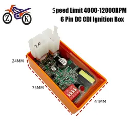 1 pcs 6-Pin Motorcycle DC CDI Limited Speed 4000-12000 RPM RT200 CG200 Adjustable Racing CDI 250Z FT180 FT200 FT250 CG300