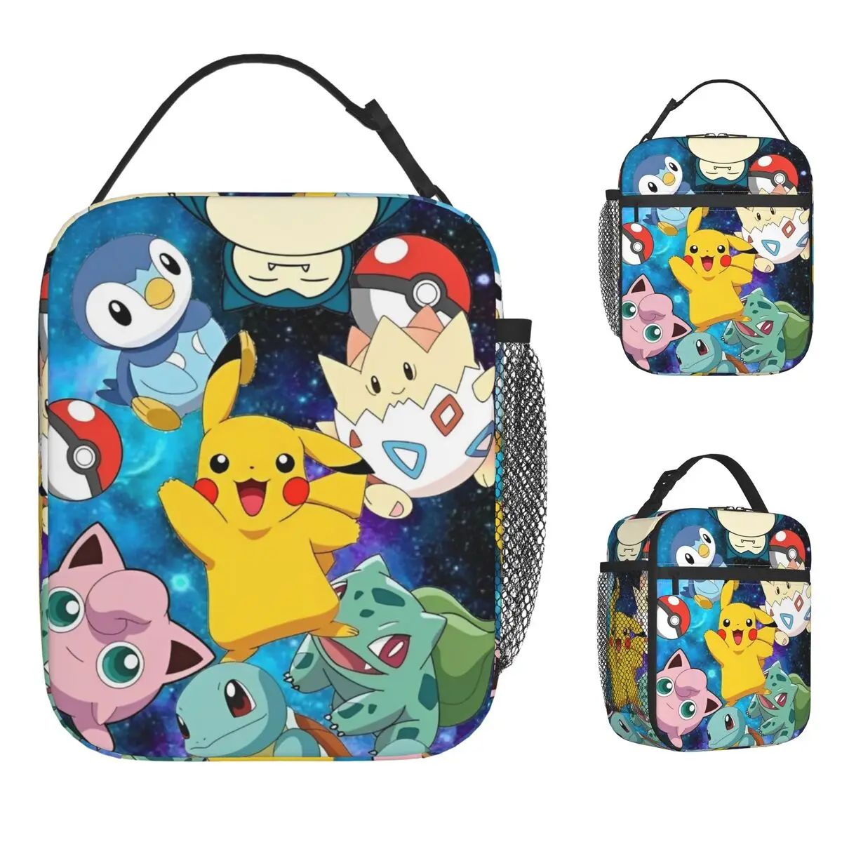 

Cute Cartoon Manga Pokemoned Insulated Lunch Bags Large Meal Container Cooler Bag Tote Lunch Box Office Outdoor Men Women