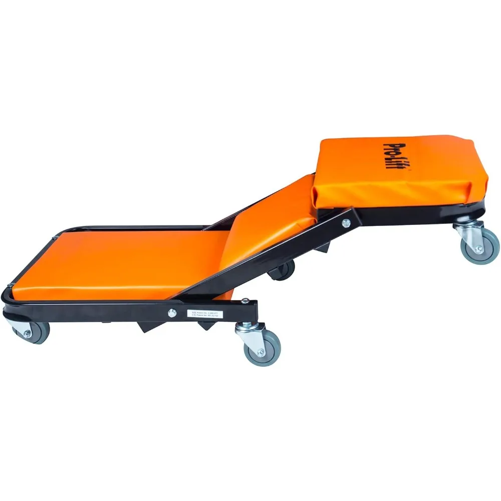 Foldable Z Creeper - 2-in-1 Rolling Folding Car Creeper & Seat - 40" Adjustable Roller Garage Chair Lay Down or Sit