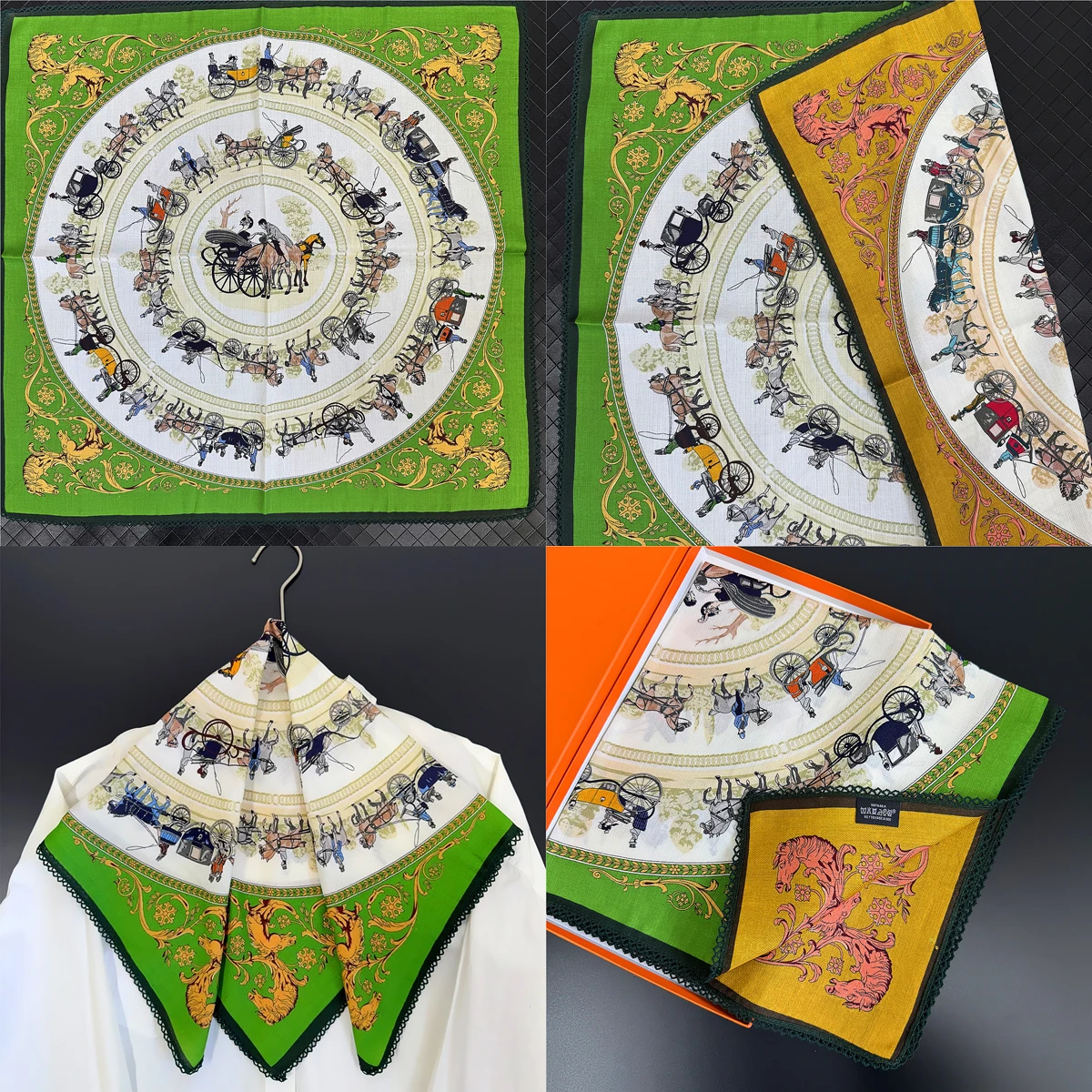 

66CM Handmade Wavy Edging Reversible Dual-Tone Print Square Scarves Wraps Scarf Women Echarpes Foulards Femme Hijab