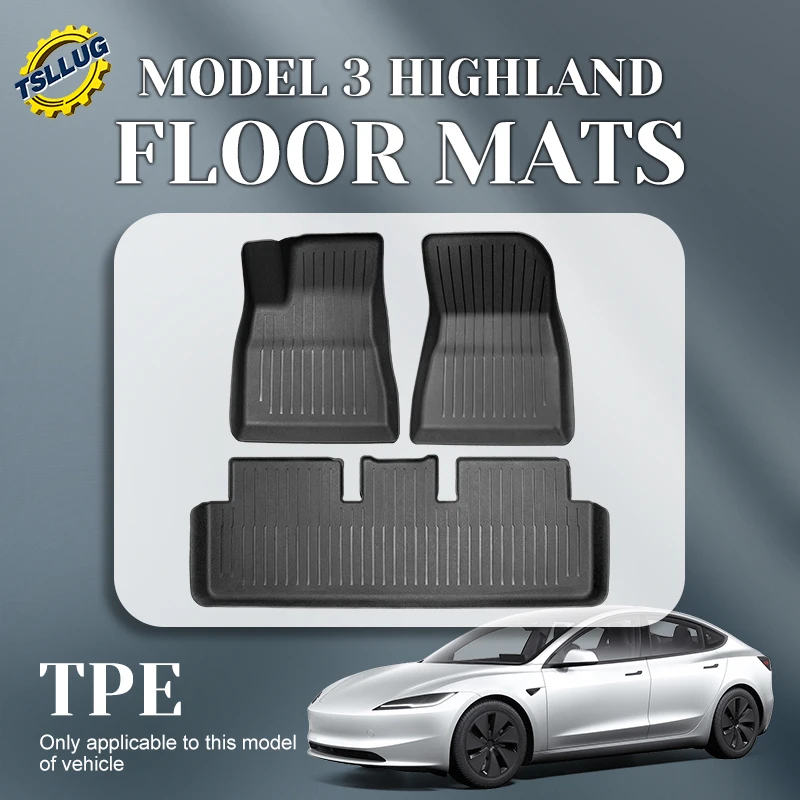 

Коврики TPE для Tesla Model 3 Highland 2023-2026: водонепроницаемые, износостойкие, для багажного отсека и салона, аксессуары