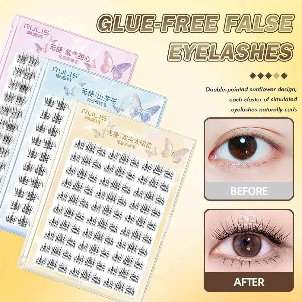 خالية من الغراء عباد الشمس الرموش الصناعية مجزأة واحدة عصرفة الطبيعية طويلة أنيمي العين رمش تمديد ماكياج المهنية #3