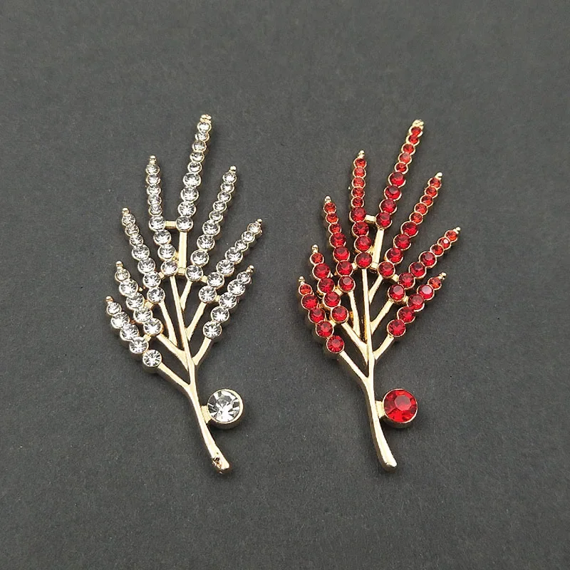 

Engood 50Pcs Rhinestone Wheat Branch Button DIY Handmade Hair Brooch Phone Bag Jewelry Accessory Sewing Trim Embellishment Craft