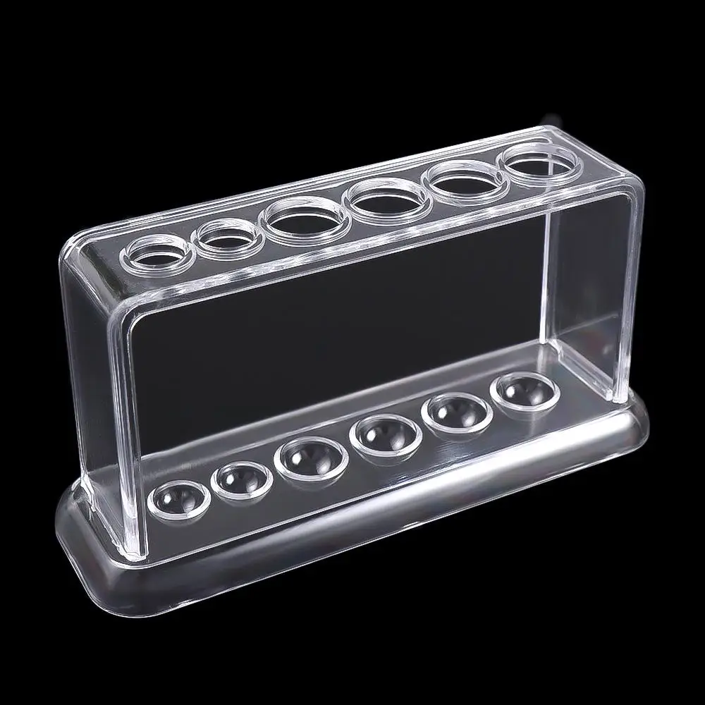 Supply Scientific Experiment Clear 6 Holes Plastic Transparent Test Tube Rack Test Tube Holder Burette Shelf Test Tube Stand