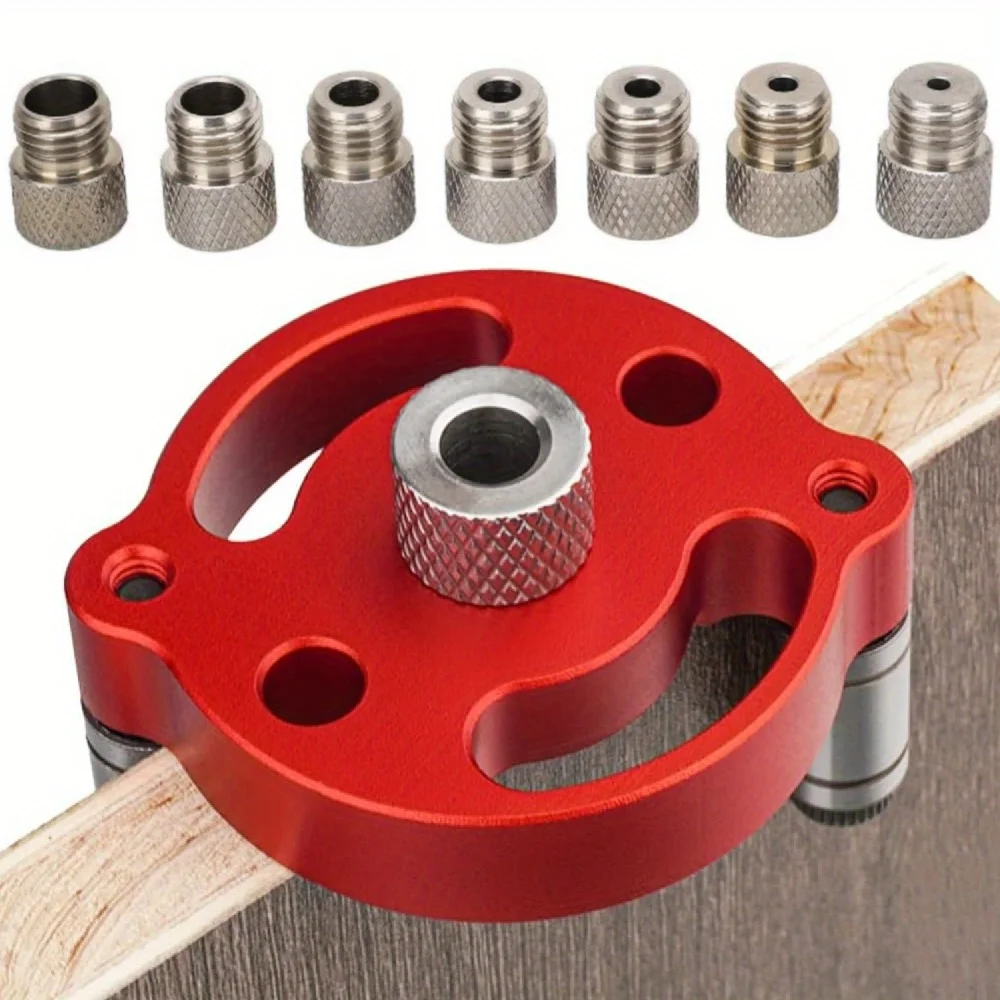 Self Center Dowel Jig Handheld Drill Guide for Straight Holes Wood Panel Hole Puncher Locator Woodworking Joints Tool