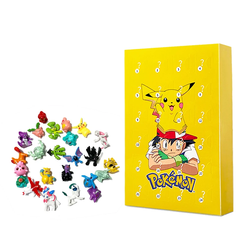 Pokemon Figure Advent Calendar 4 Models Box Toys Halloween Gift Boxed Pikachu Action Figure Mini Model Child Halloween Gifts