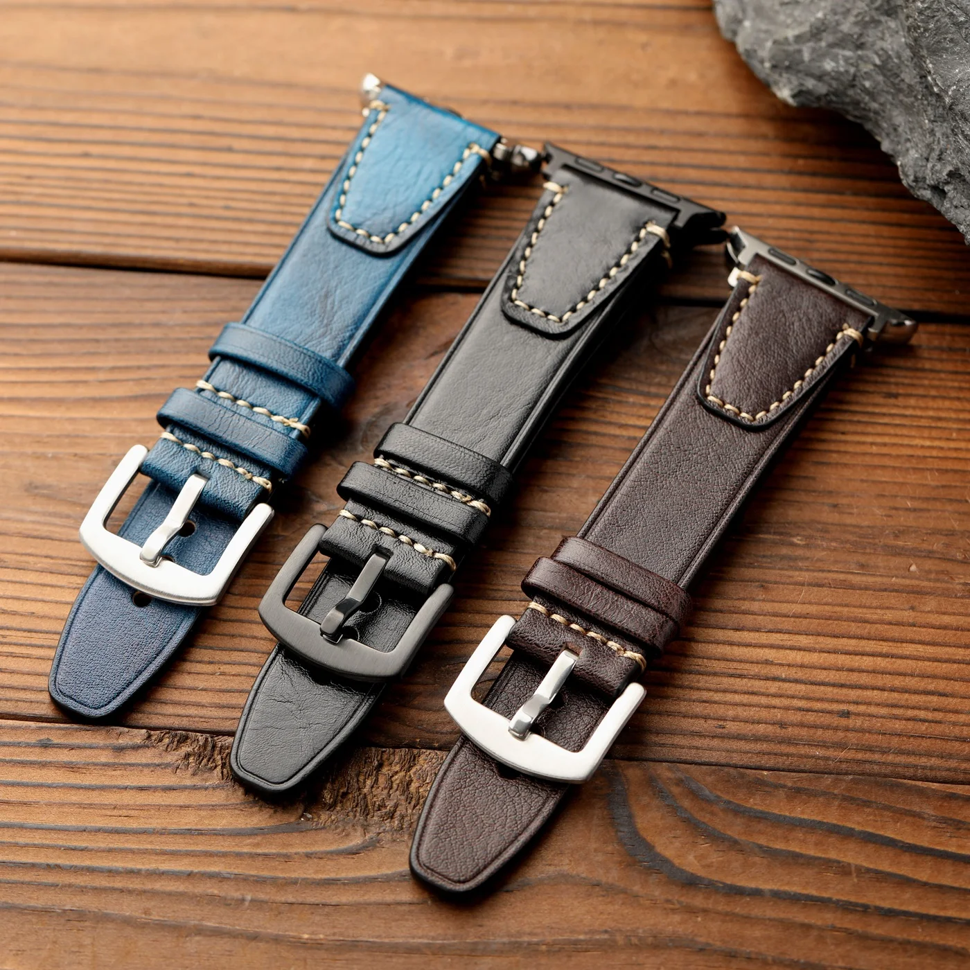 Handgefertigtes Lederarmband im Used-Look, geeignet für Apple Watch 49MM 46MM 45MM 44MM 42MM 41MM 40MM S13 Ultra, Rindsleder im Vintage-Stil