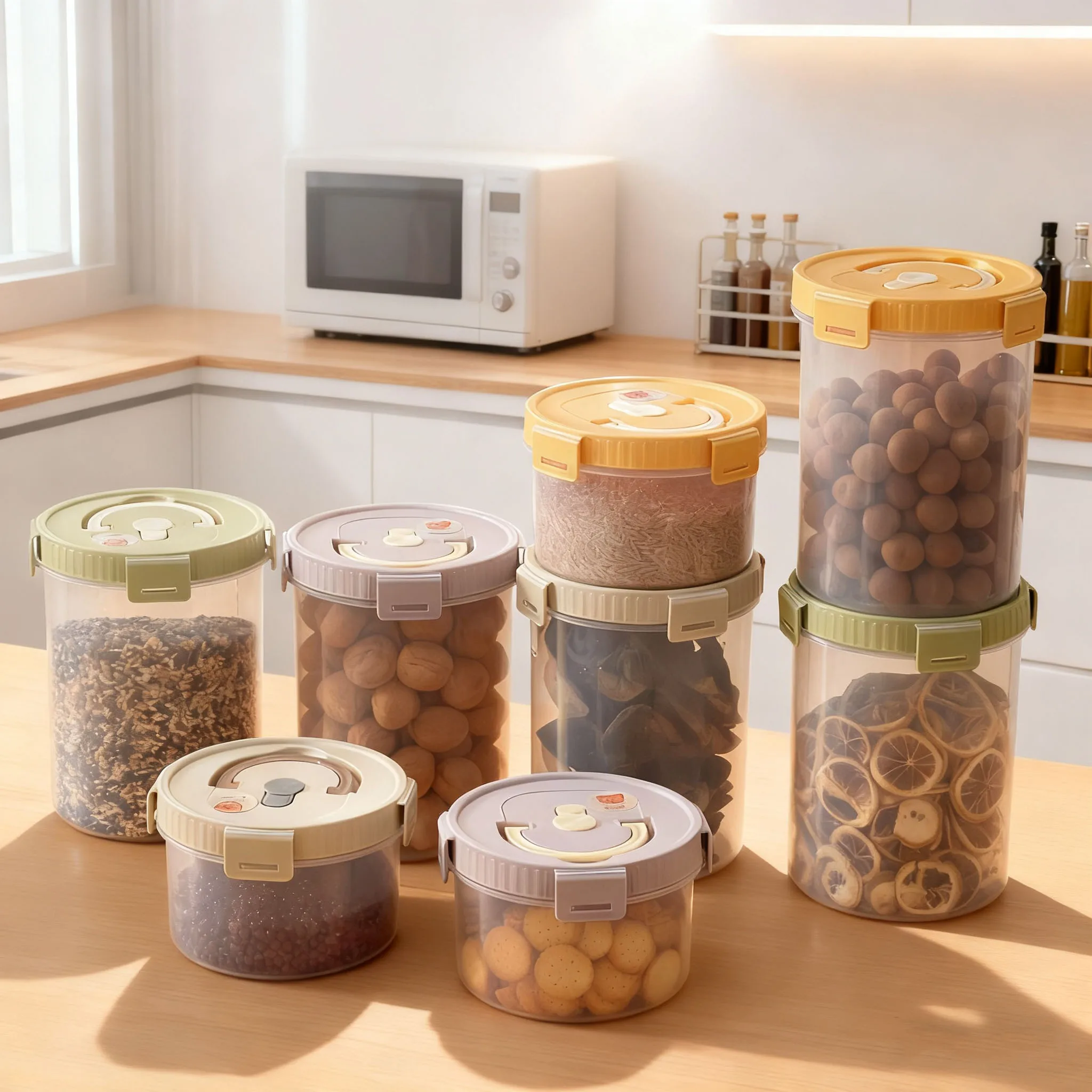 Герметичная бутылка для хранения продуктов, пластиковый влагостойкий резервуар для зерна, коробка для хранения сухофруктов и круп, кухонный органайзер для хранения