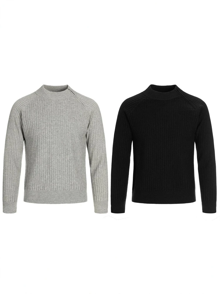 

Slim Fit Knitted Sweater with Diagonal Zipper f High Collar for Men And Women Casual Sle Long Sve Thermal Comfortable