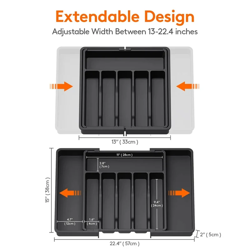

Expandable Cutlery Drawer Organizer Silverware Cutlery Drawer Tray Silverware Drawer Organizer Kitchen Storage Easy To Use-A27R