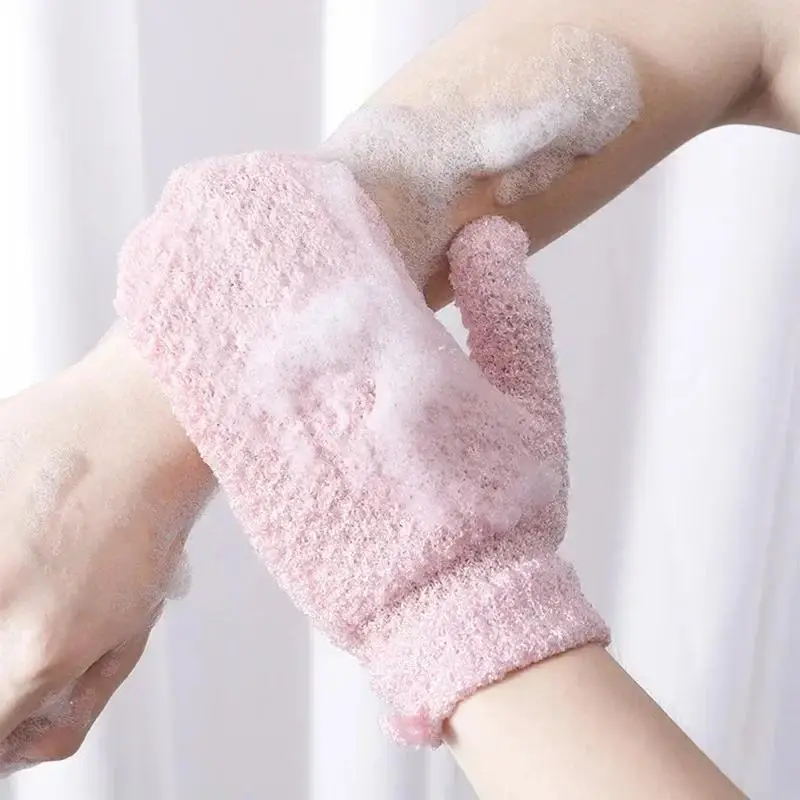 Textured Exfoliating Shower Gloves Reusable Body Scrub Bath Mitt Dead Skin Removal Massage Glove for Home Spa Skin Cleansing
