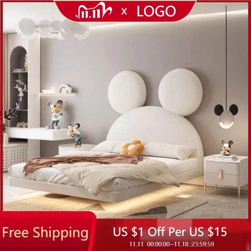 American Unique Pretty Childrens Bed Frame Simple White Light Luxury Bed Comferter Villa Kinderbett Bedroom Set Furniture