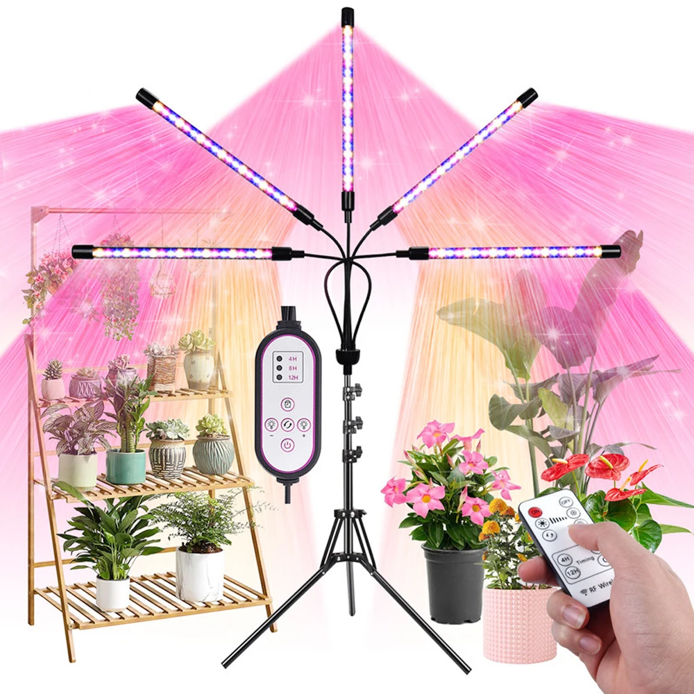 5 Heads With Bracket LED Grow Light USB Phyto Lamp Full Spectrum Fitolamp Control Phytolamp For Plant Seedlings Flower Home Tent