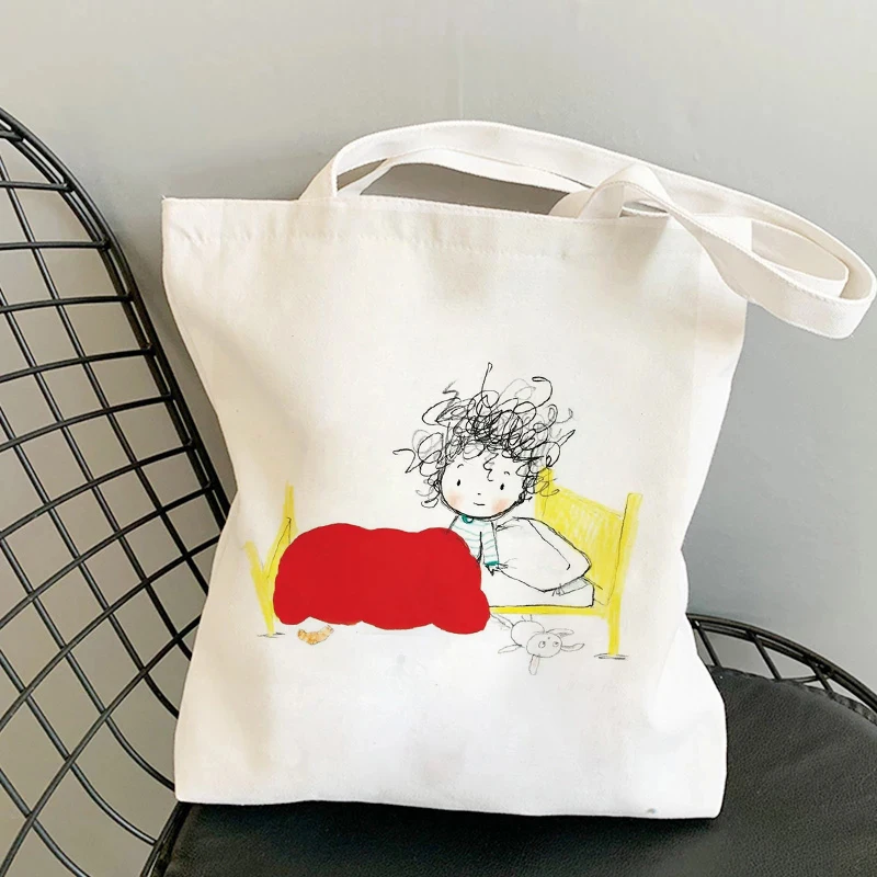 Mafalda Women Cartoon Canvas Tote Shoulder Bag Girl Punk Large Capacity Gothic Funny Aesthetic Kawaii Painting Handbag,Drop Ship