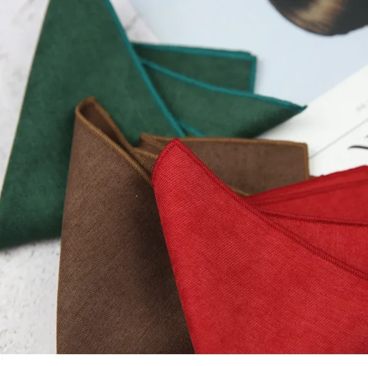24cm Men's Business Pocket Square Solid Color Handkerchief Leisure Colorful Chest Scarf Casual Party Tuxedo Accessories