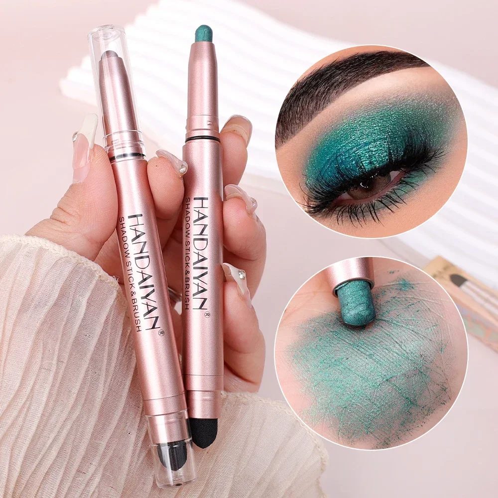 Pearlescent Eye Shadow Pen 20colors Long Lasting Glitter Shimmer Eyeshadow Pencil Double Head Matte Silkworm Eyeliner Pen Makeup