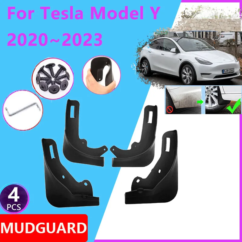 

For Tesla Model Y 2020 2021 2022 2023 Auto Fender Front Rear Mudguard Mud Flaps Guard Flap Protector Anti-splash Car Accessories