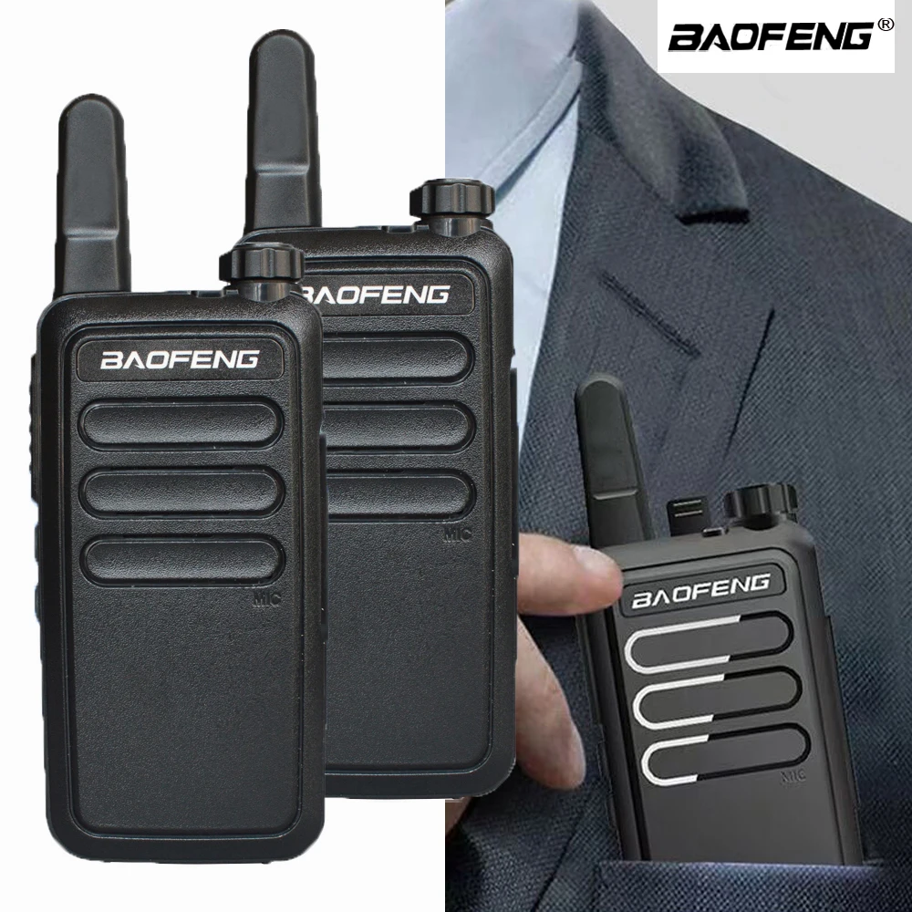 

BAOFENG BF-R5 Mini Walkie Talkie 2Pcs 5W 16CH UHF 400-470MHz USB Charging Two Way Radios Hotel KTV Club Bar Small Comminication