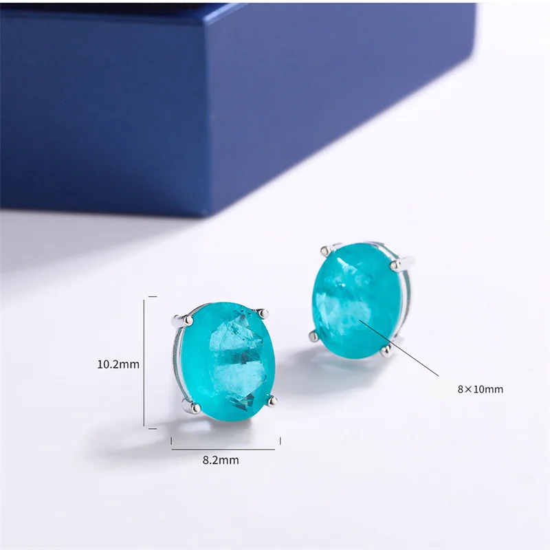 CC Stud Earrings For Women Created Emerald Stone 925 Silver Needle Classic Vintage Jewelry Drop Shipping CCE622