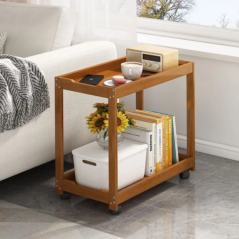 Sofa Side Small Cabinet Furniture Living Room Side Table Corner Tables Small Coffee Table Narrow Side Mesas 2-Layer Storage Rack