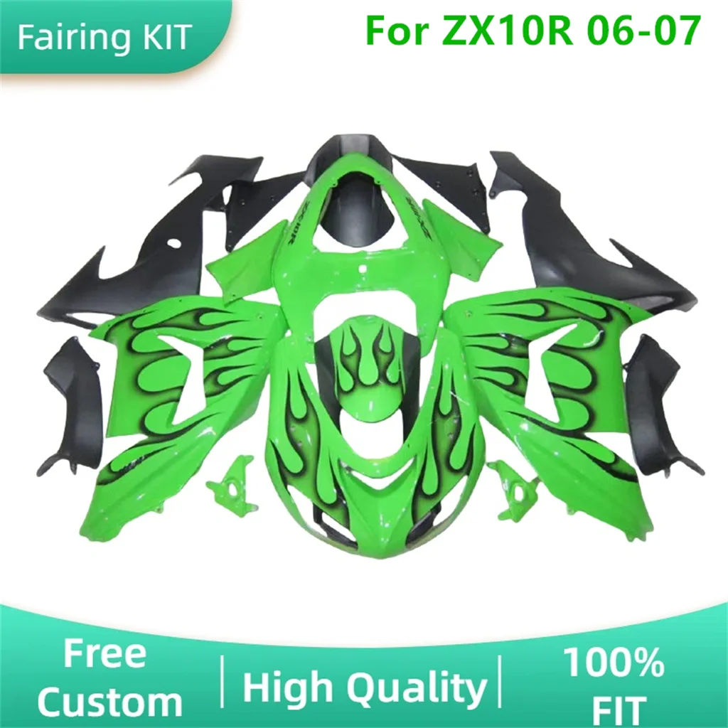 

New ABS Plastic Fairing kit for Kawasaki 06 07 ZX10R 2006 2007 ZX-10R High Grade Motorcycle Body Repair Bodykit Free Custom