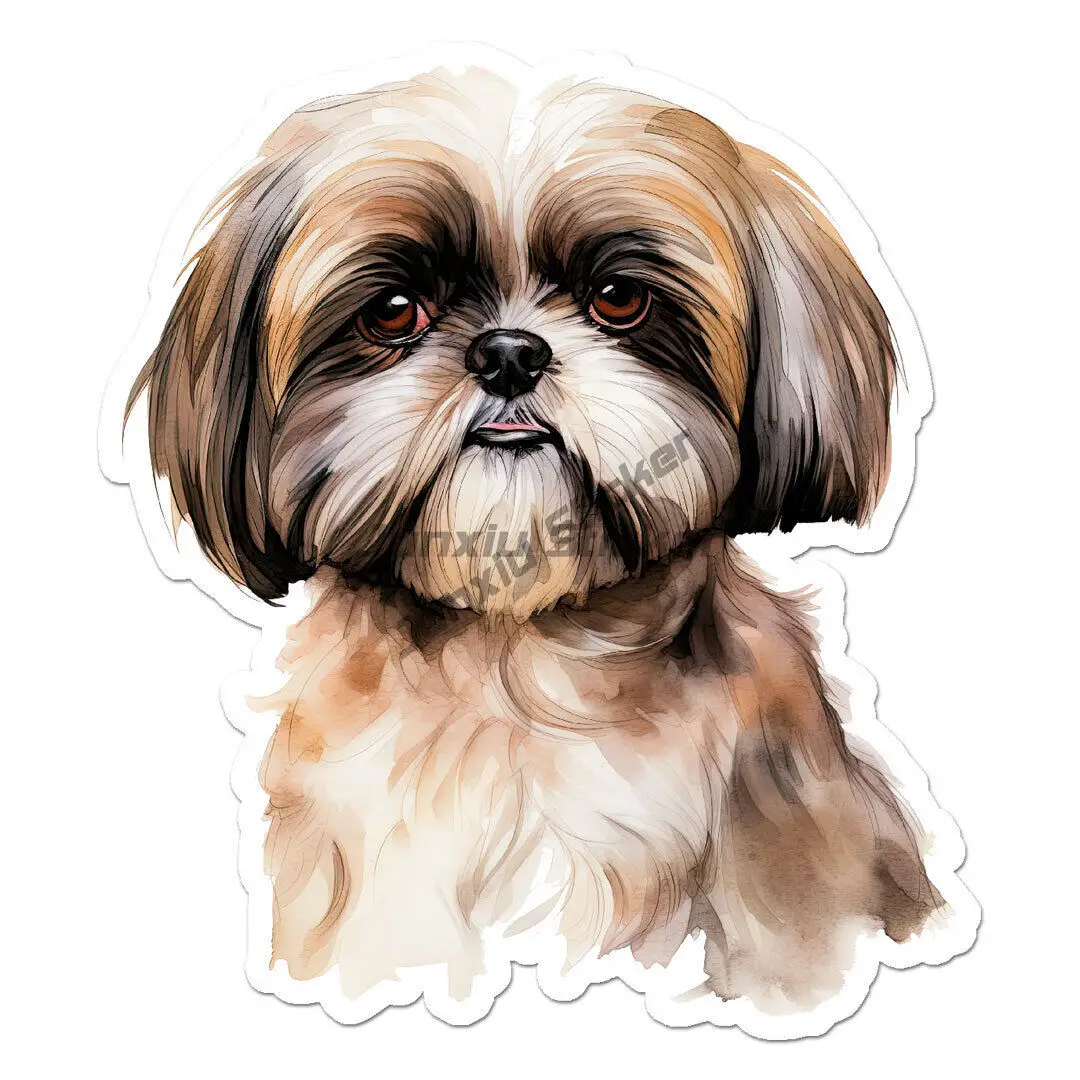 

Shih Tzu Dog Vinyl Decal Sticker Phone Bumper Guitar Truck Window Anti Scratch Exterior Parts Exterior Decor