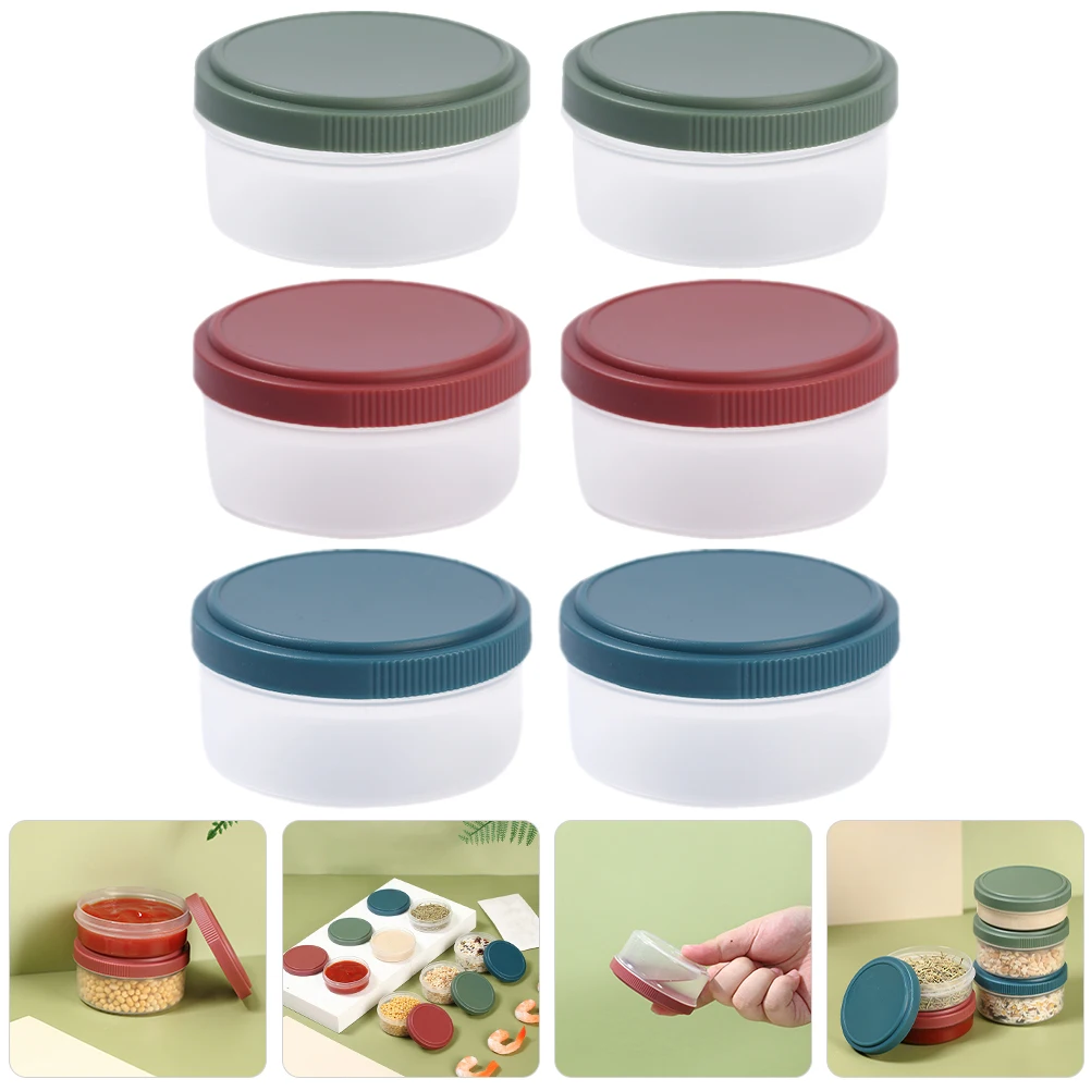 

6 Pcs 75ml Transparent Sauce Containers Lightweight Plastic Airtight No Leakage Suitable Home Outdoor Kitchen Parties Storage