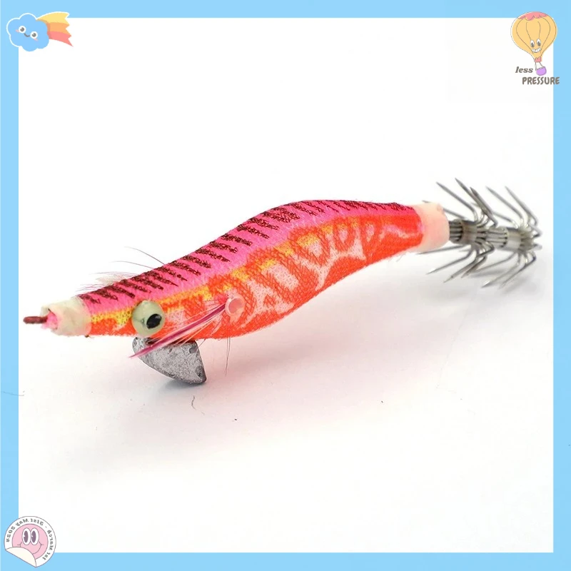 مجموعة مكونة من 4 قطع/صضيب صيد الحبار مع الروبيان الخشبي، طعوم الحبار والخطبوط المتوهجة، طعم صيد الحبار وإكسسوارات صيد الأسماك