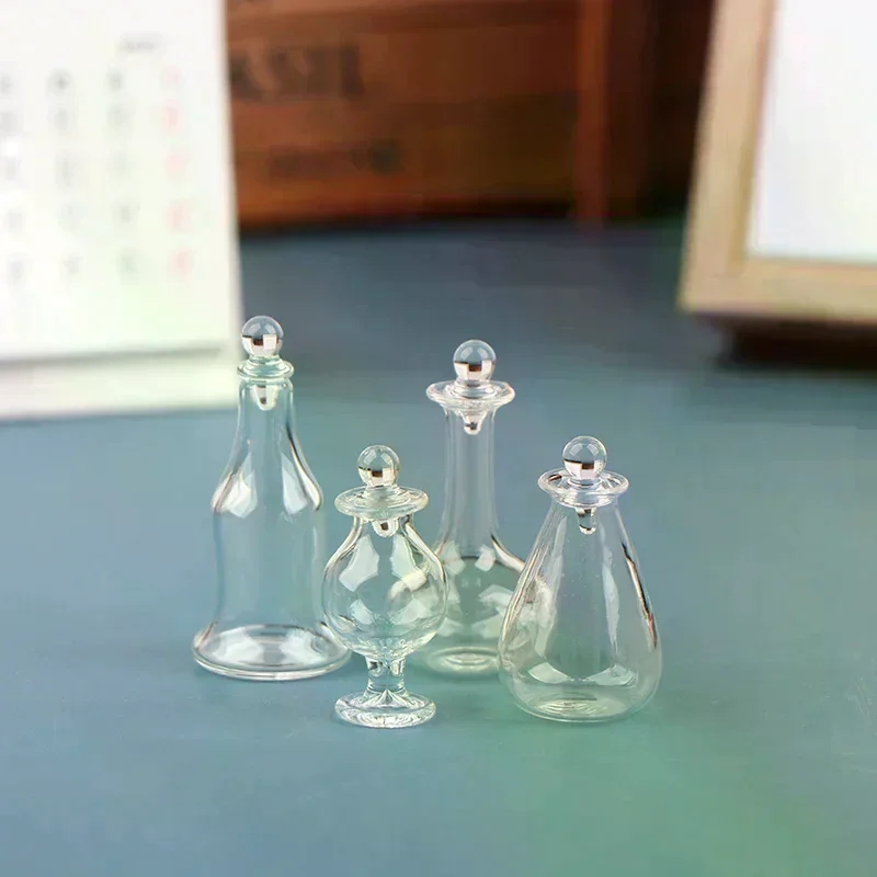 1/12 Dollhouse Miniature Accessories Mini Glass Candy Jar Simulation Food Dessert Can Model Toys for Doll House Decoration