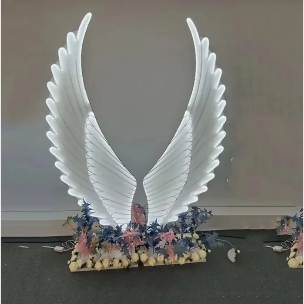 Large two-piece set of angel wings stage hall decoration road faucet light festival event supplies