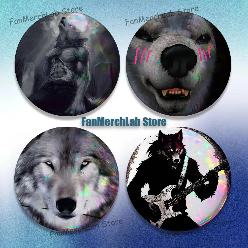 

Alpha Sigma Wolf Cool Anime Enamel Pin Badge Cartoon Round Brooch Accessories on Backpack Gifts