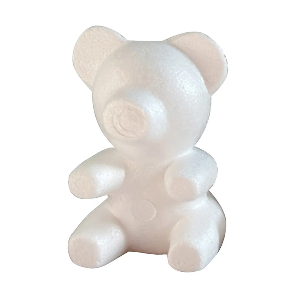 Oso de espuma de poliestireno, molde de oso blanco en forma de oso de 20CM para boda, Día de San Valentín, decoración del hogar