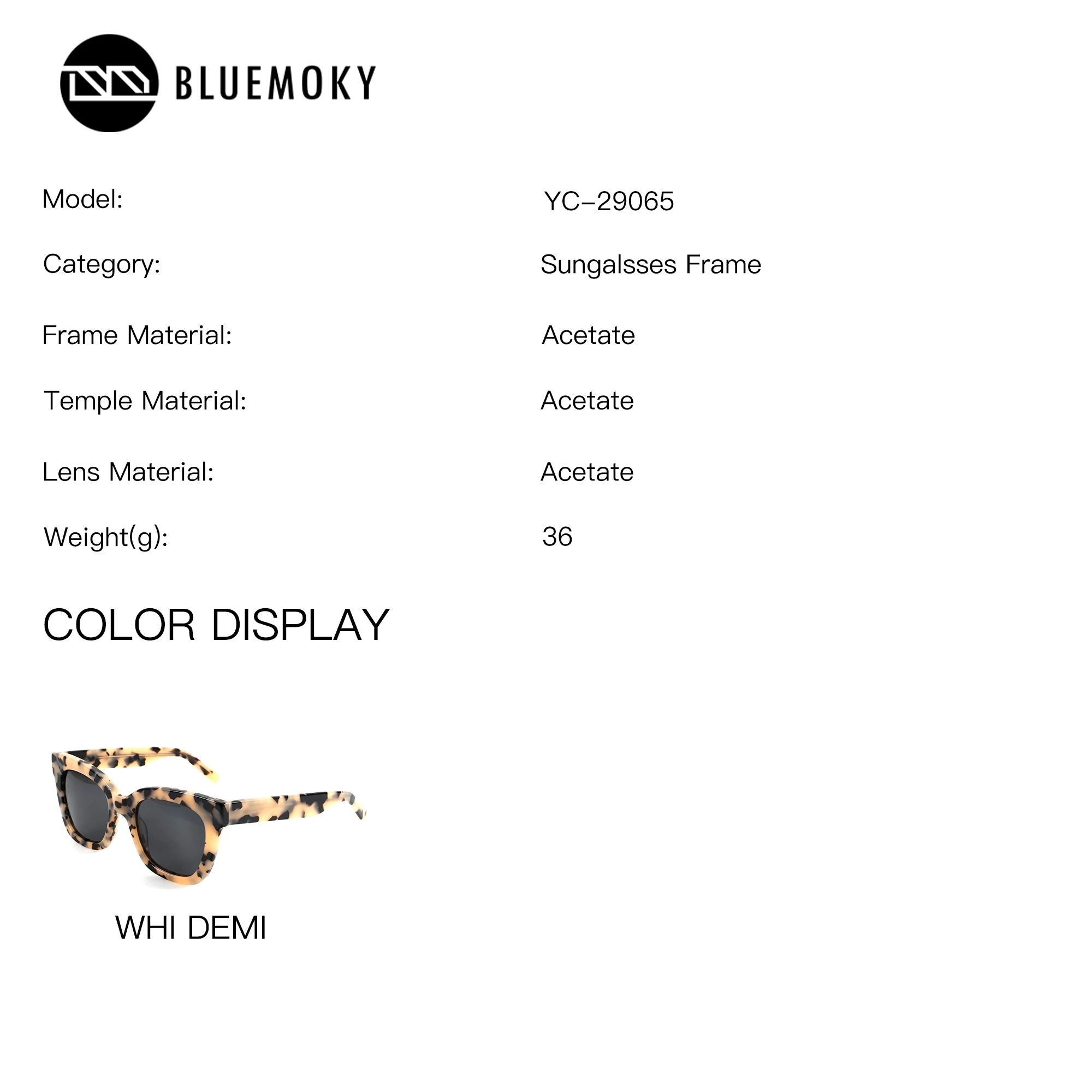 BLUEMOKY M Size Women's Sunglasses with Prescription Polarized UV400 Acetate Butterfly Optical Custom Eyeglasses
