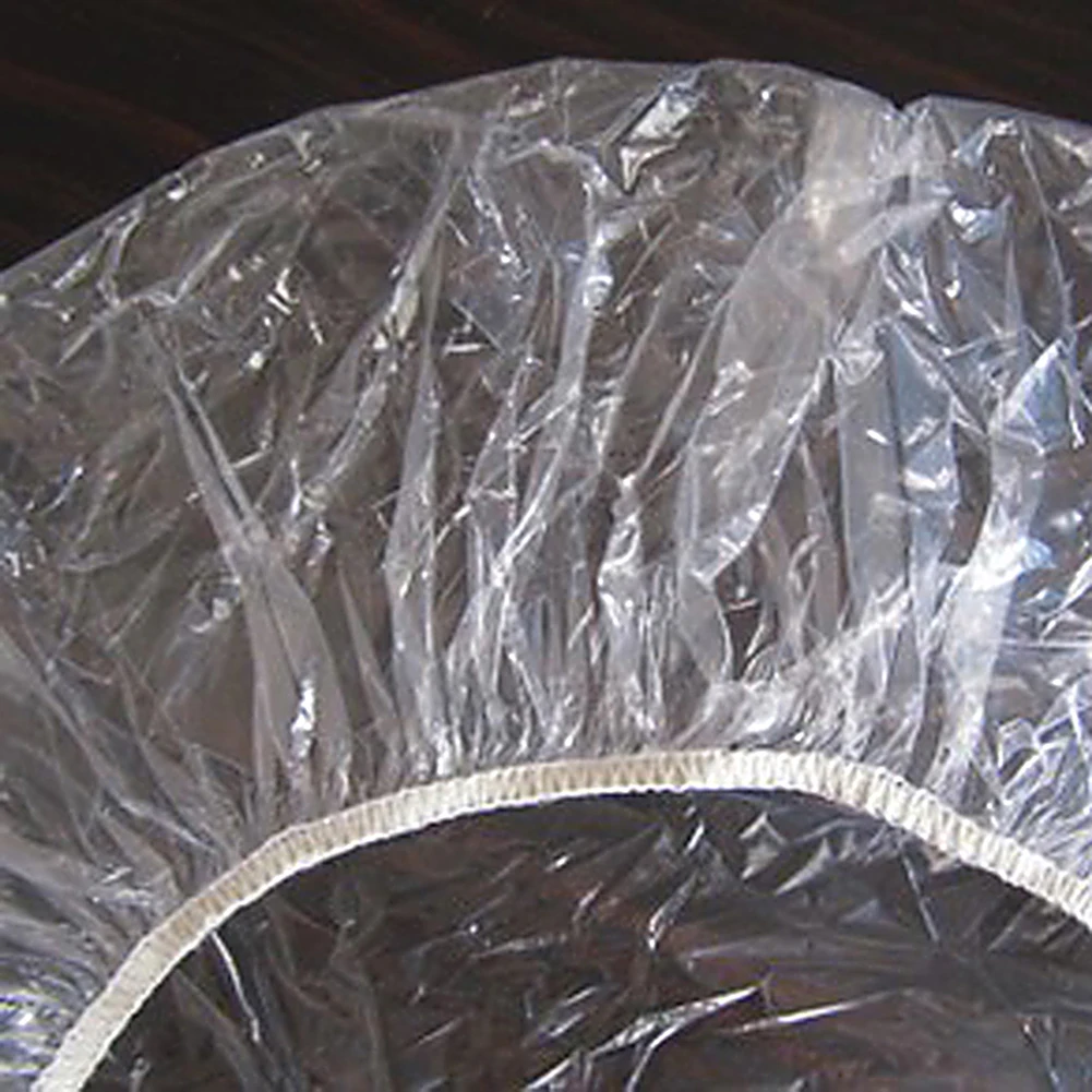 50 قطعة قبعة استحمام مرنة للاستعمال مرة واحدة لصالونات الشعر مقاومة للماء قبعة استحمام للفنادق #5