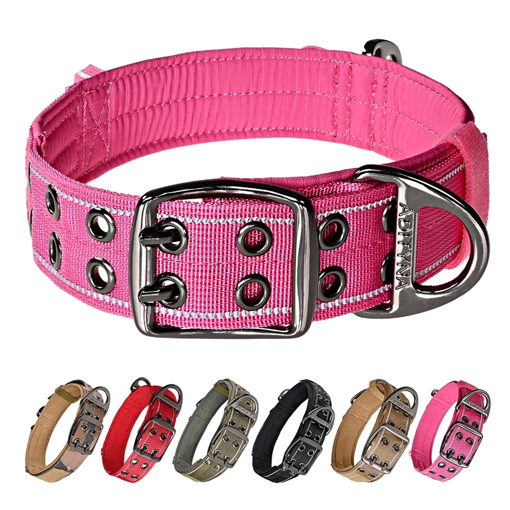 Heavy Duty Dog Collar with Handle - Durable and Reflective Collar for Large Dogs, Perfect for Training, Walking, or Hunting