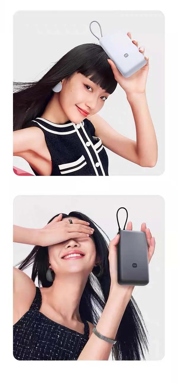 Xiaomi 20000mAh 33W Two-Way Fast Charging Power Bank with Built-in USB-C Cable Portable External Battery for iPhone 15-17 Xiaomi